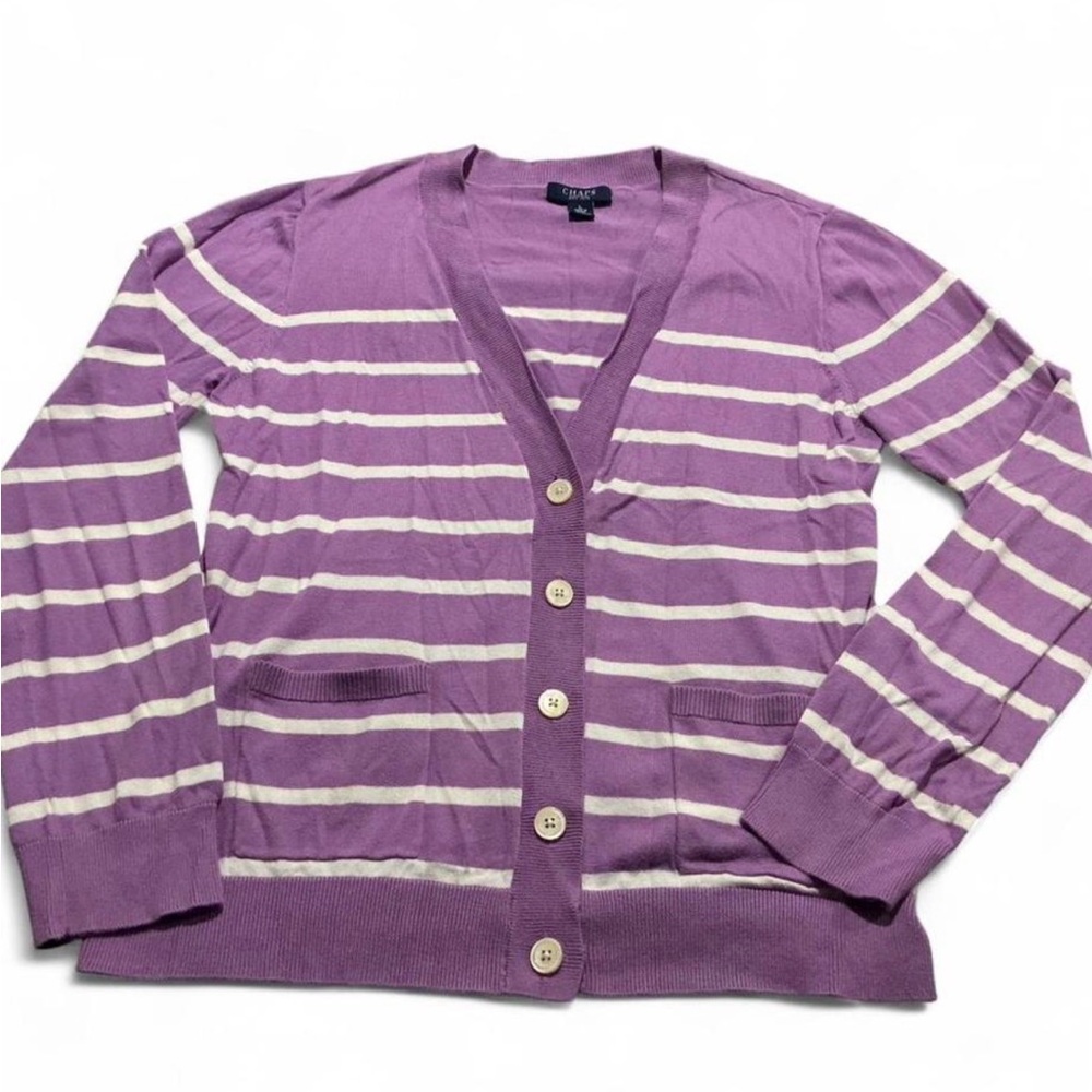 Chaps Lavender Longsleeve Womens  Cardigan Sz Large business casual office wear